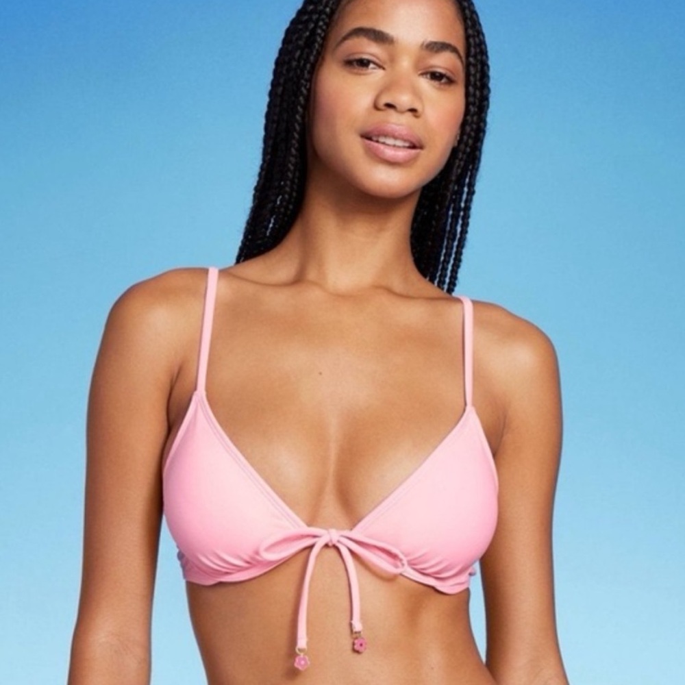 Wild Fable Pink Bikini Top With Flower Charms
